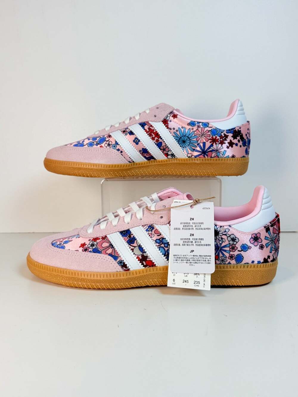 Adidas Liberty London Samba OG J JQ2008 Youth 6Y Womens 7.5 Pink Floral NIB
